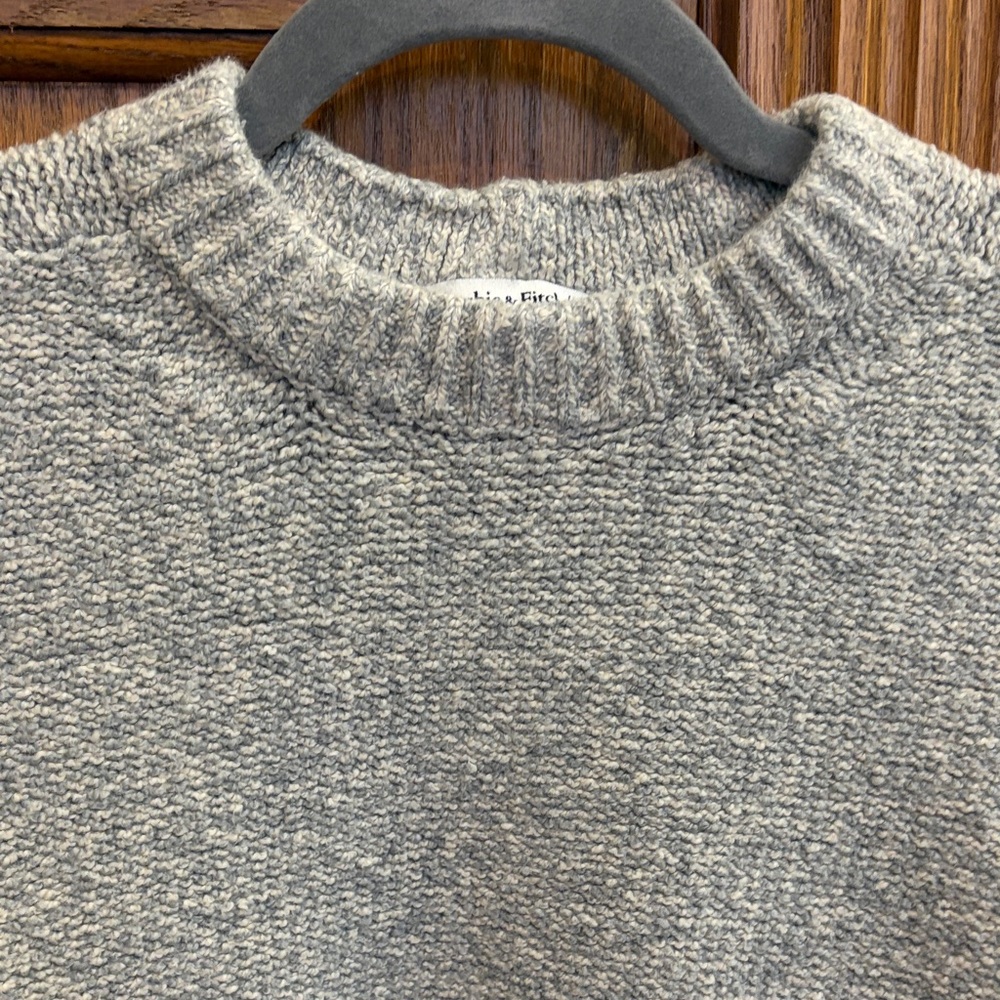 Abercrombie & Fitch Gray & White Cotton Blend Sweater Small Normcore Cottagecore - Picture 3 of 13